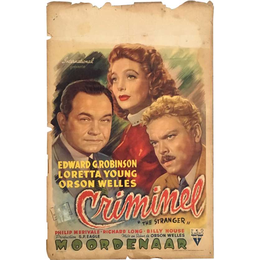 LE CRIMINEL Affiche de film  - 35x55 cm. - 1946 - Loretta Young, Orson Welles