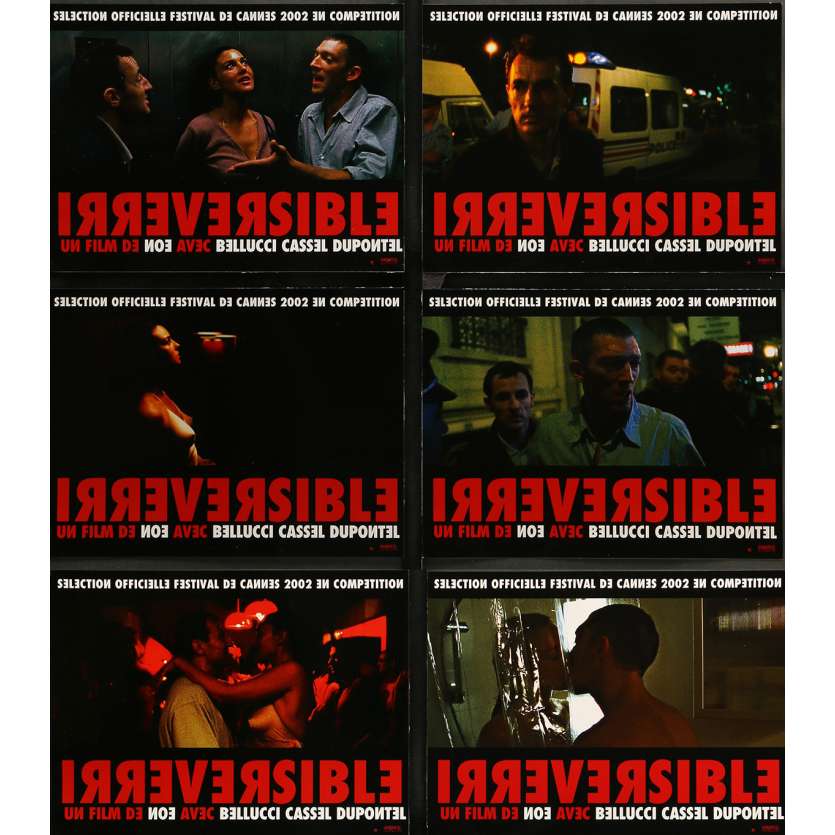 IRREVERSIBLE Photos de film x6 - 21x30 cm. - 2002 - Monica Bellucci, Gaspard Noe