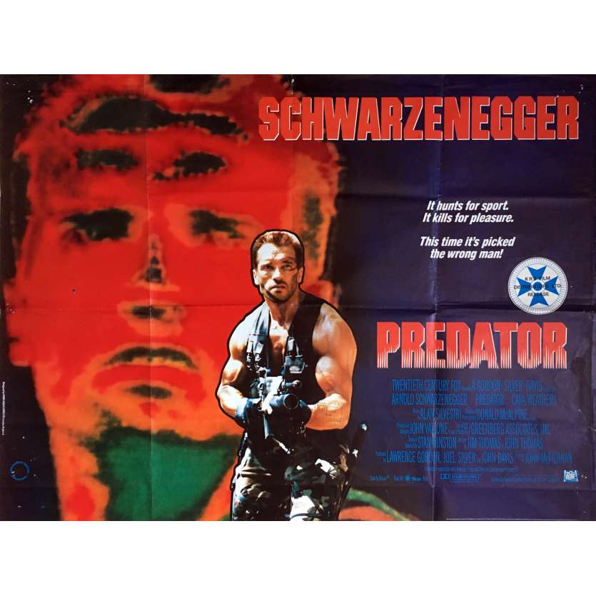 PREDATOR Movie Poster   - 30x40 in. - 1987 - John McTiernan, Arnold Schwarzenegger