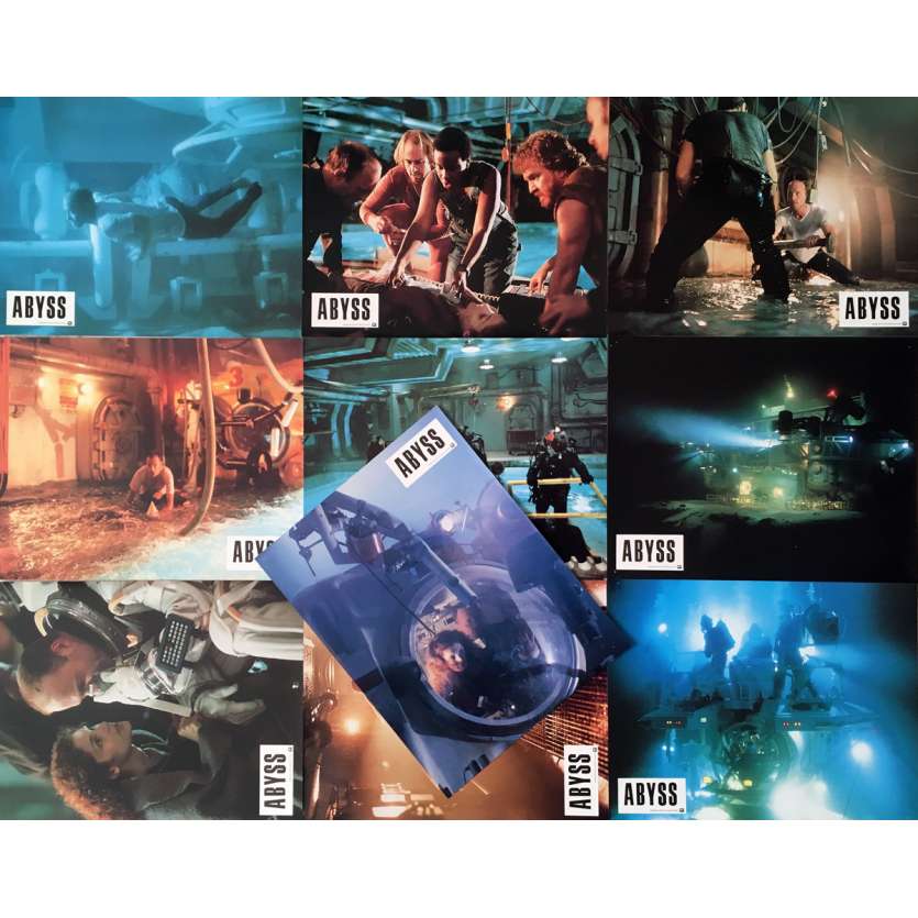 THE ABYSS Lobby Cards x10 9x12 in. French - 1989 - James Cameron, Ed Harris