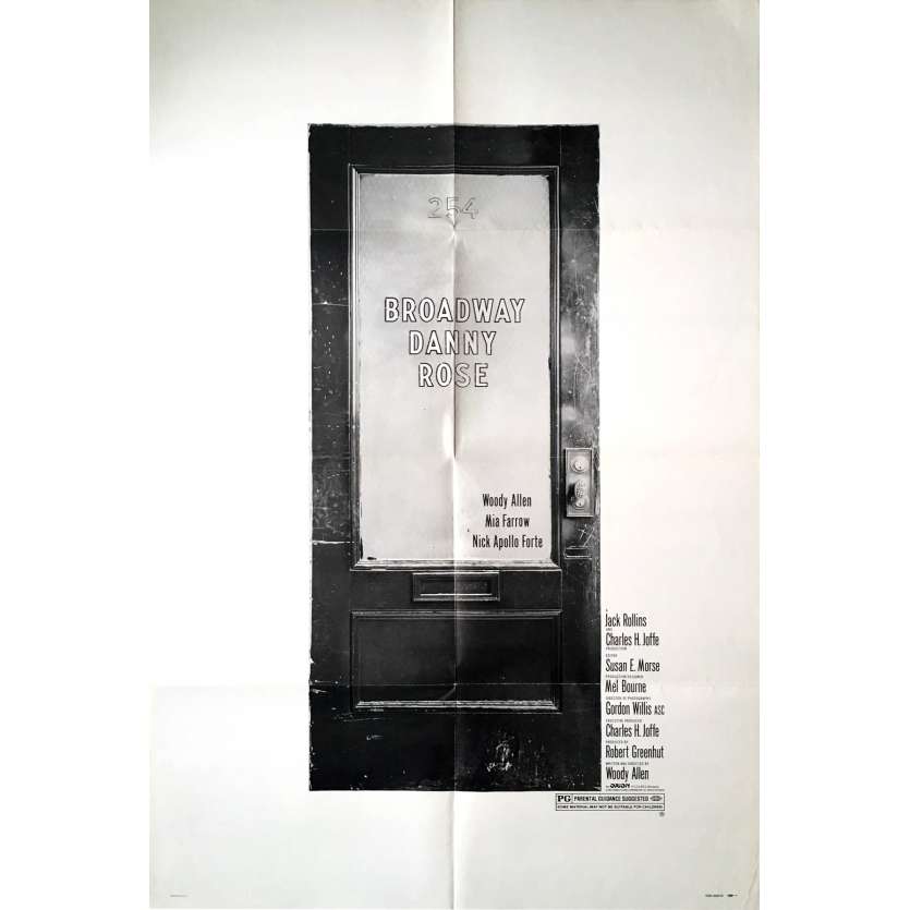 BROADWAY DANNY ROSE Affiche US '85 Woody Allen, Mia Farrow Vintage Movie Poster