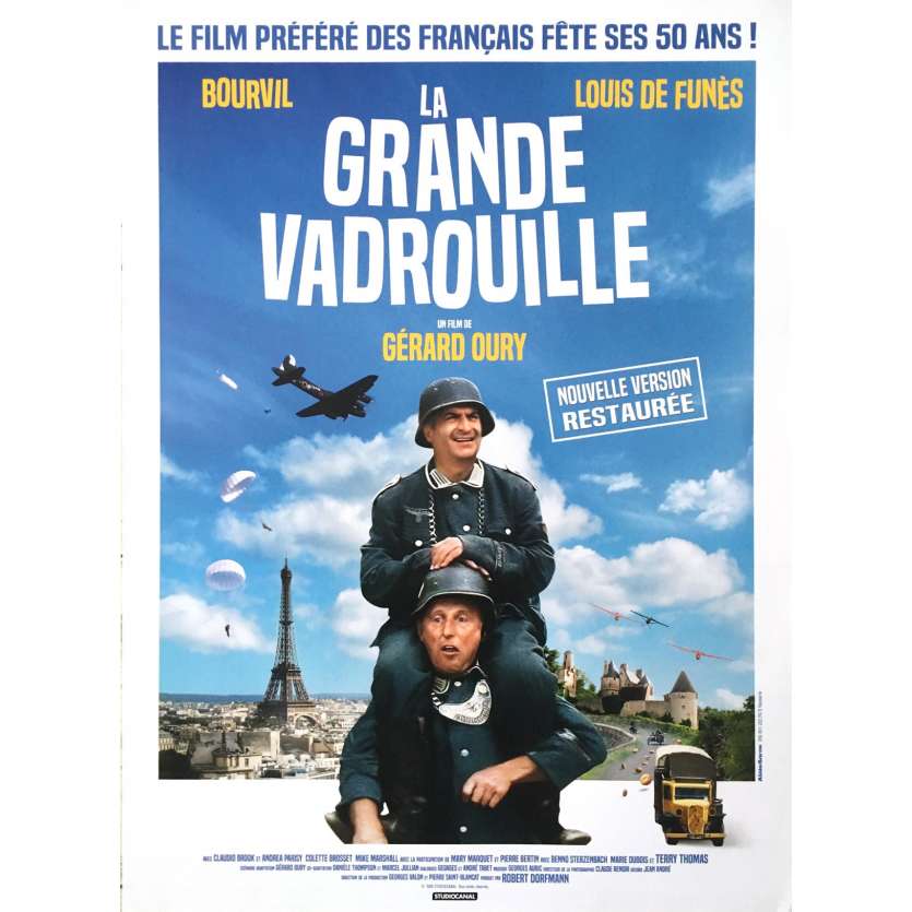 LA GRANDE VADROUILLE Affiche de film - 40x60 cm. - R2010 - Bourvil, Louis de Funes, Gerard Oury