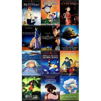 GHIBLI / MIYAZAKI Lot de 12 affiches de cinéma Originales 40x60 cm GHIBLI / MIYAZAKI Lot de 12 affiches de cinéma Originales 40x60 cm