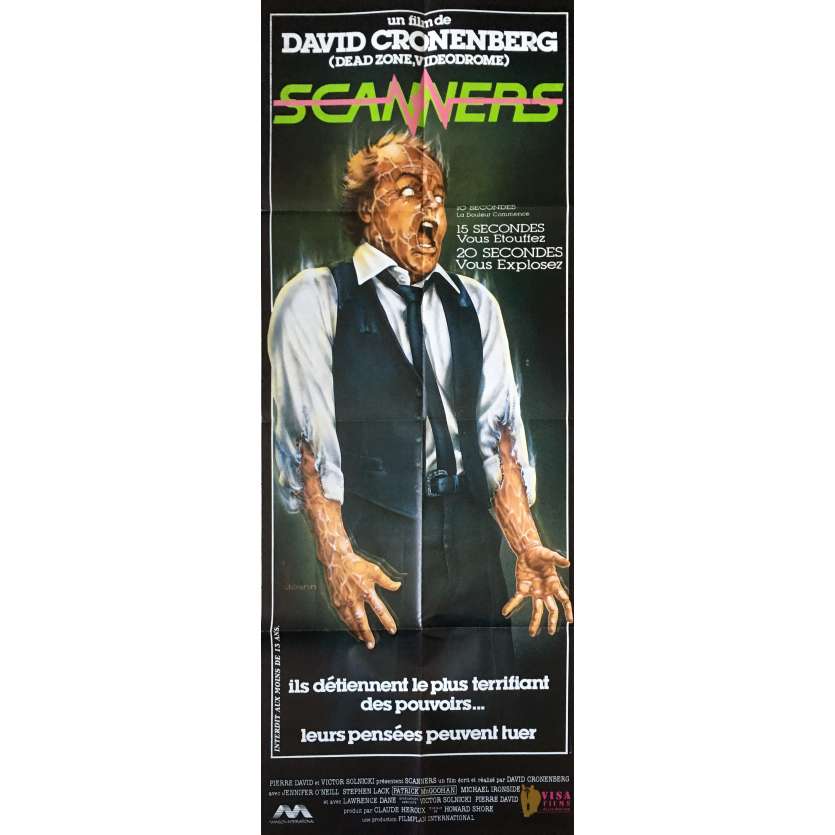 SCANNERS Affiche de film - 60x160 cm. - 1981 - Patrick McGoohan, David Cronenberg