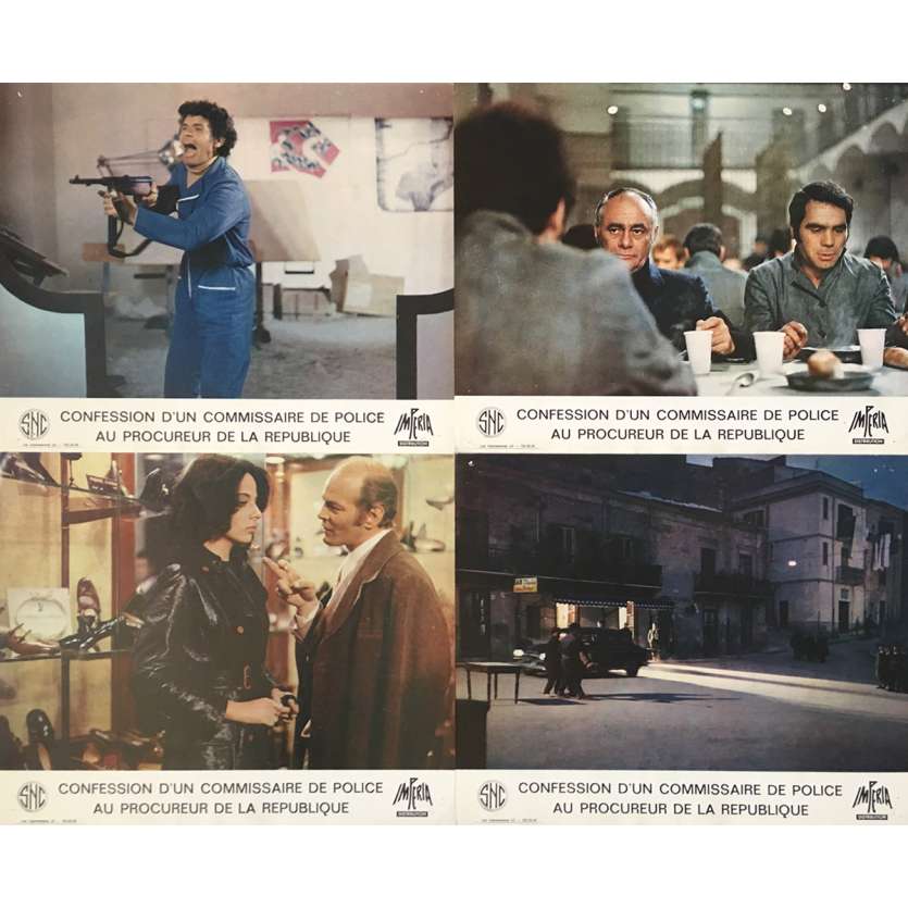 CONFESSION OF A POLICE CAPTAIN Lobby Cards x5 - 9x12 in. - 1971 - Damiano Damiani, Franco Nero