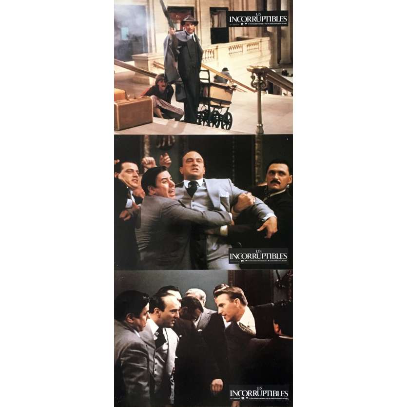THE UNTOUCHABLES Lobby Cards x3 - 9x12 in. - 1987 - Brian de Palma, Kevin Costner