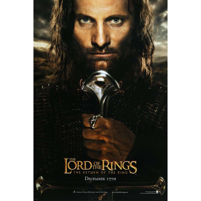 LE SEIGNEUR DES ANNEAUX - LE RETOUR DU ROI Affiche de film Aragorn Style - 69x101 cm. - 2003 - Viggo Mortensen, Peter Jackson