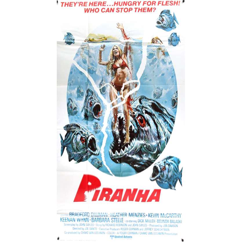 PIRANHA Movie Poster - 41x81 in. - 1978 - Joe Dante, Kevin McCarthy