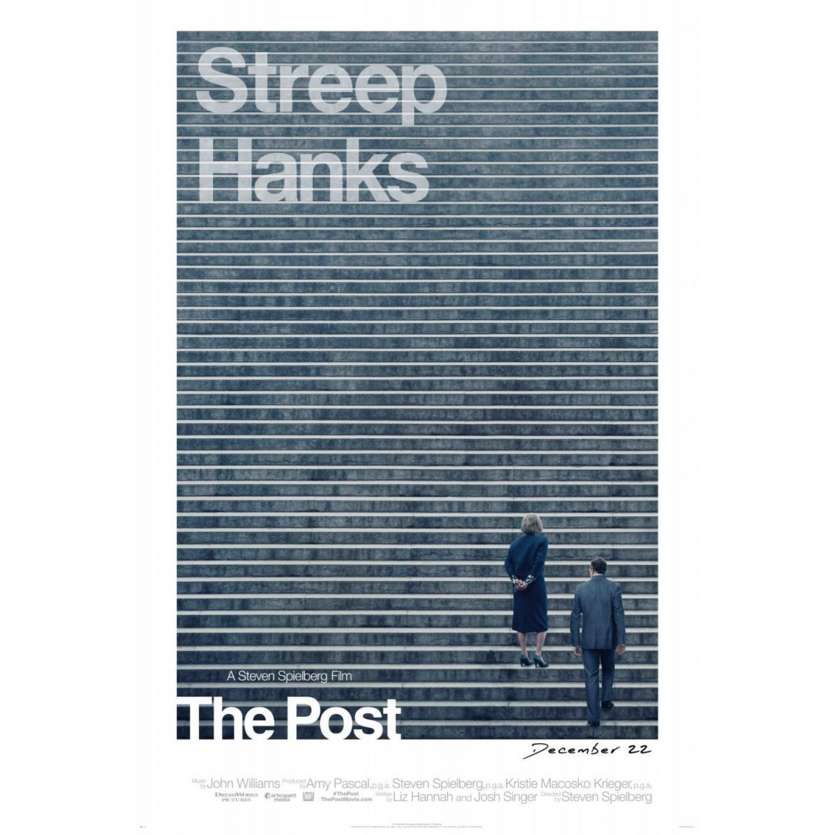 THE POST Affiche de film DS - Adv. - 69x104 cm. - 2018 - Meryl Streep, Steven Spielberg