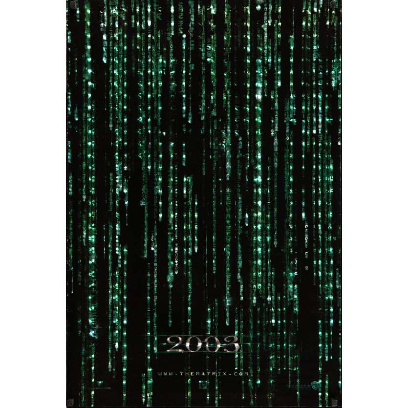 MATRIX RELOADED 2003 Affiche de film Holo RARE! 69x104 - 2005 - Keanu Reeves, Wachovsky