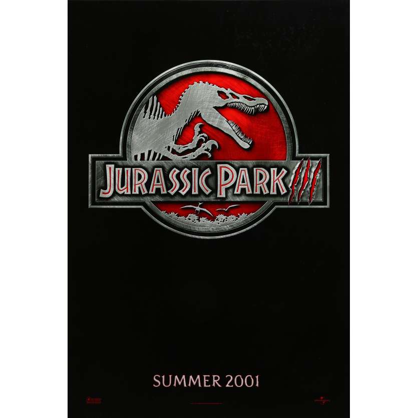 JURASSIC PARK III Movie Poster Teaser - 29x41 in. - 2001 - Steven Spielberg, Sam Neil