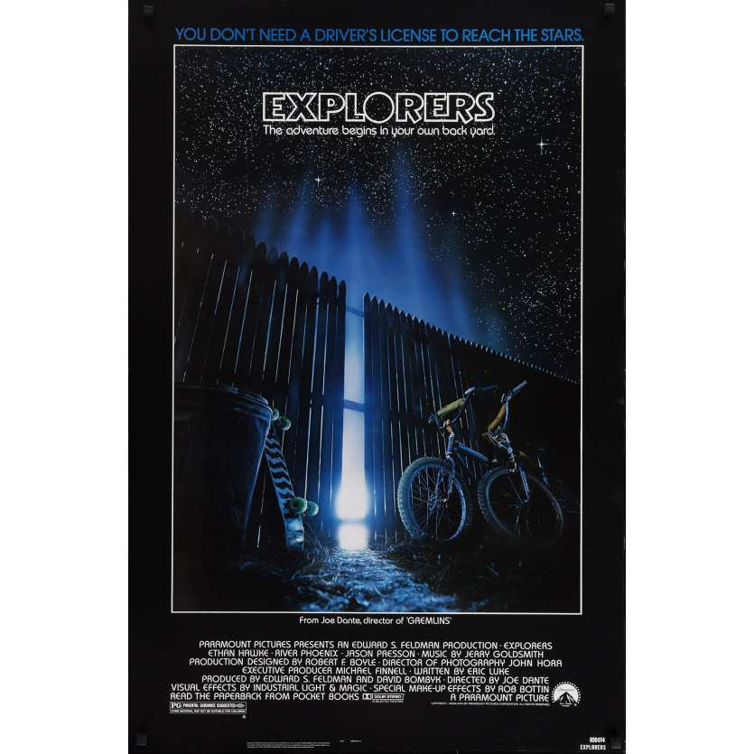 EXPLORERS Movie Poster Def.  - 29x41 in. - 1985 - Joe Dante, Ethan Hawke