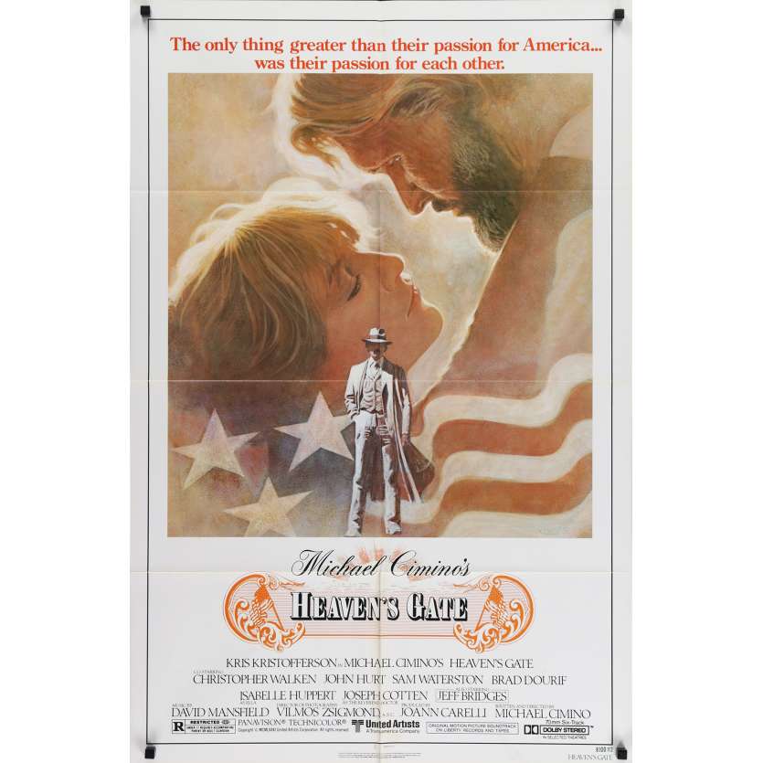 LES PORTES DU PARADIS Affiche de film US '81 Michael Cimino, Isabelle Huppert
