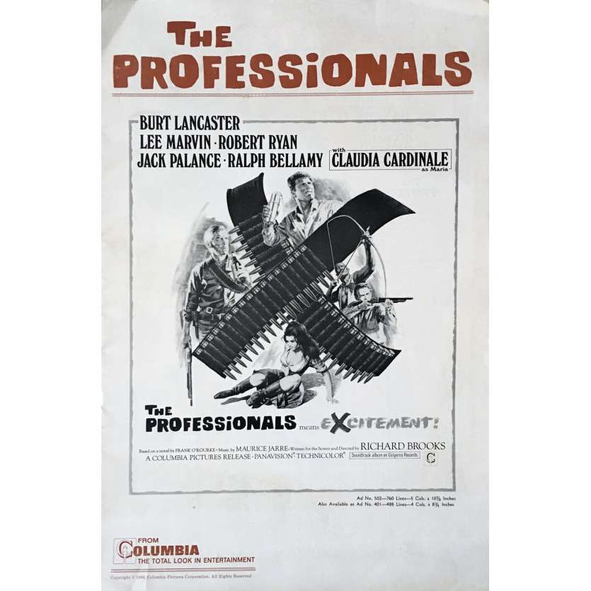 THE PROFESSIONALS Pressbook  - 11x17 in. -1966 - Richard Brooks