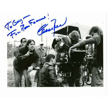 CHARLES BAND signed 8x10 REPRO still '90s the director on movie set with camera & crew!