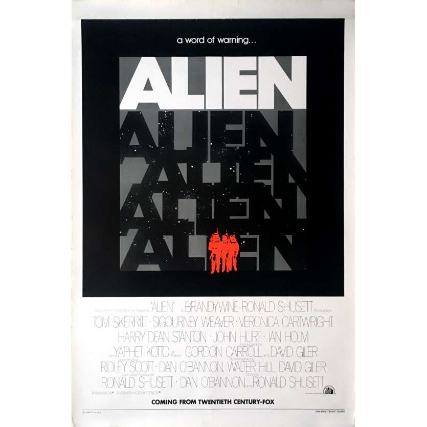 ALIEN Movie Poster Teaser  - 29x41 in. - 1979 - Ridley Scott, Sigourney Weaver
