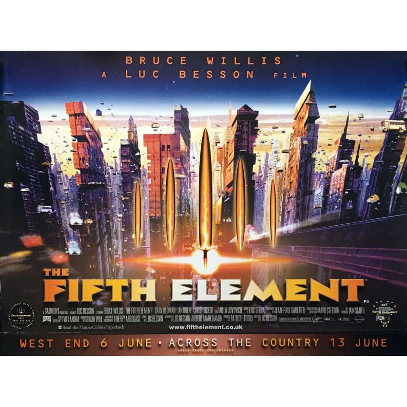 5TH ELEMENT Movie Poster   - 30x40 in. - 1997 - Luc Besson, Bruce Willis