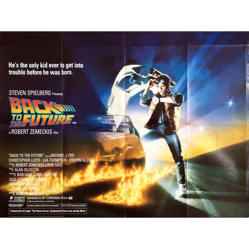 BACK TO THE FUTURE Movie Poster   - 30x40 in. - 1985 - Robert Zemeckis, Michael J. Fox