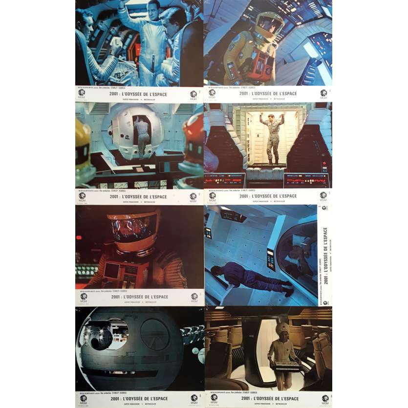 2001 A SPACE ODYSSEY Lobby Cards x8, Set B  - 9x12 in. - 1968 - Stanley Kubrick, Keir Dullea