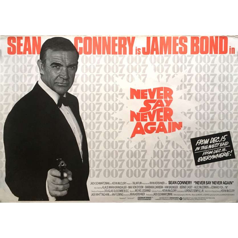 JAMAIS PLUS JAMAIS Affiche de film - 72x104 cm. - 1983 - Sean Connery, James Bond