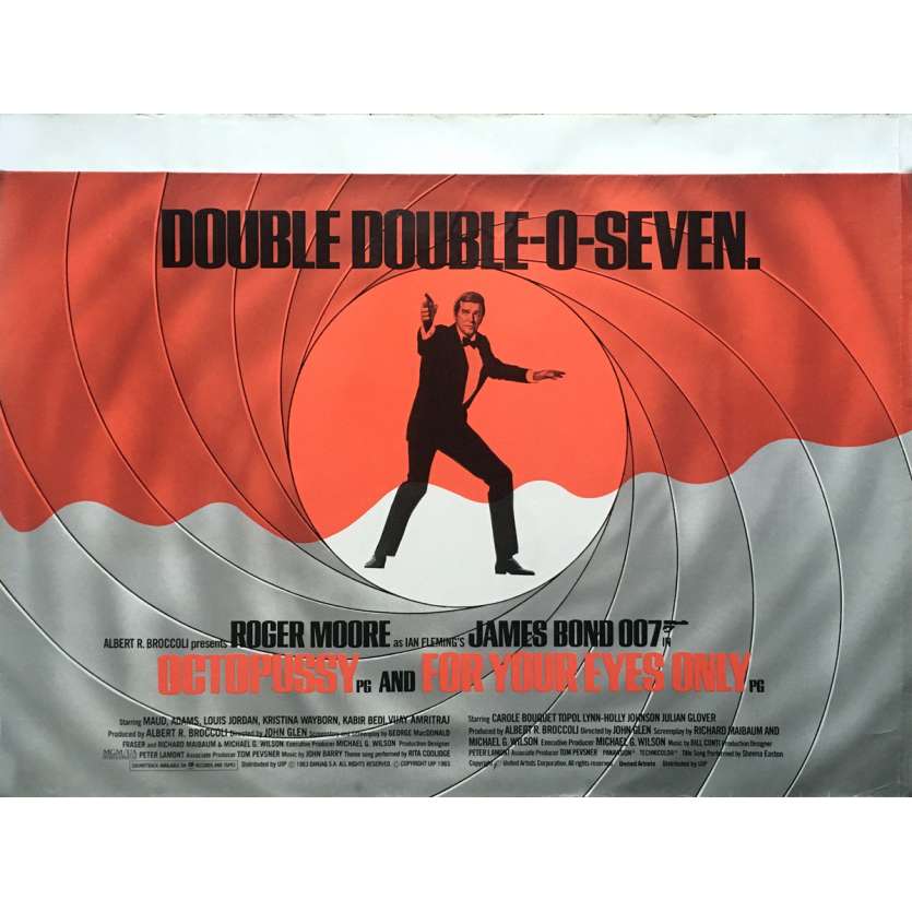 OCTOPUSSY / FOR YOUR EYES ONLY Movie Poster   - 30x40 in. - 1983 - James Bond, Roger Moore