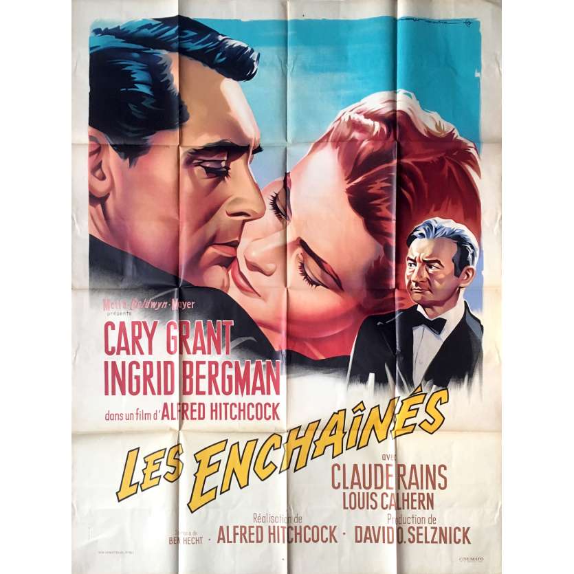 NOTORIOUS Original French Movie Poster - 47x63 in. R1963 - Alfred Hitchcock, Soubie Art