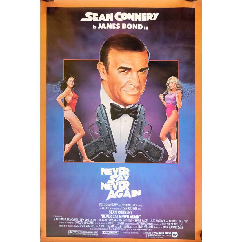 NEVER SAY NEVER AGAIN US Movie Poster James Bond 29x56 - 1983 - Irvin Keshner, Sean Connery