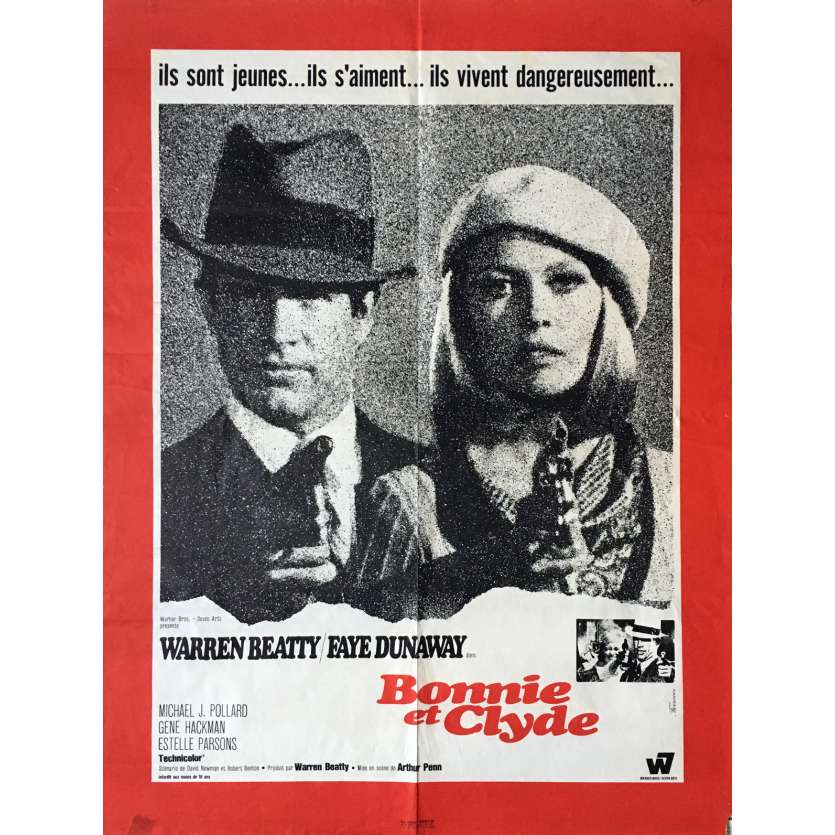 BONNIE AND CLYDE Movie Poster  23x32 in. French - 1967 - Arthur Penn, Warren Beatty