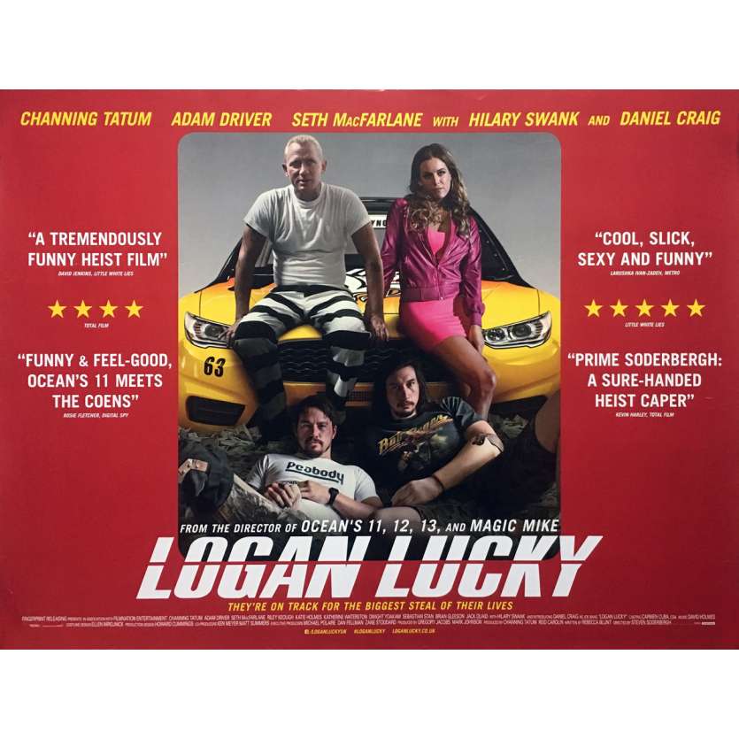 LOGAN LUCKY Affiche de film  - 72x104 cm. - 2017 - Adam Driver, Steven Soderbergh