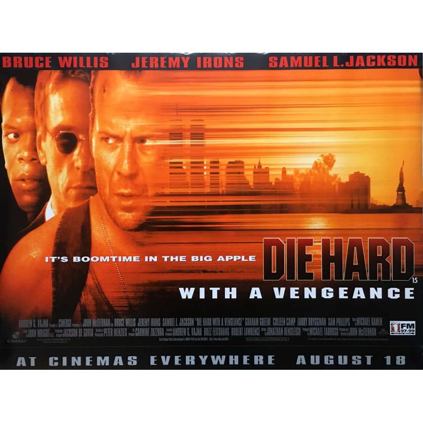 DIE HARD WITH A VENGEANCE Movie Poster  - 30x40 in. - 1995 - John McTiernan, Bruce Willis