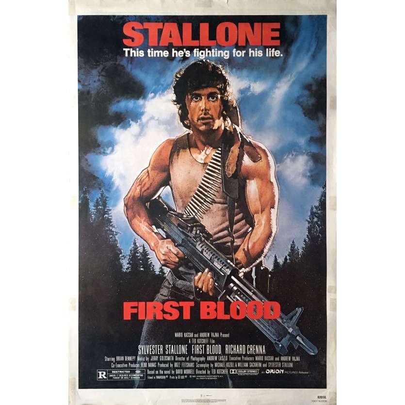RAMBO - FIRST BLOOD Movie Poster - 29x41 in. - 1982 - Ted Kotcheff, Sylvester Stallone