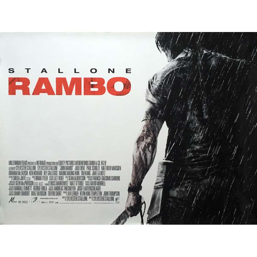 RAMBO Movie Poster  - 30x40 in. - 2008 - Sylvester Stallone, Julie Benz