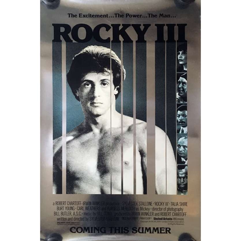 ROCKY III 3 Affiche de film Préventive métal - 69x104 cm. - 1982 - Mr. T, Sylvester Stallone