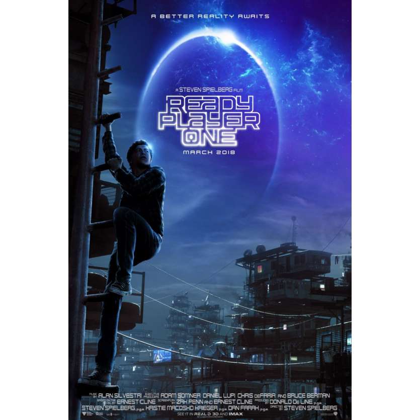 READY PLAYER ONE Advance Movie Poster - 29x41 in. - 2017 - Steven Spielberg, Olivia Cooke