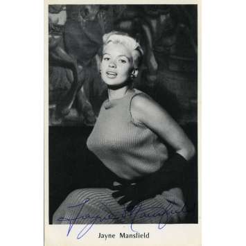 JAYNE MANSFIELD Signed Postal Card - 3,5x5,5 in. - 1960 - Exc., W/ COA JAYNE MANSFIELD Signed Postal Card - 3,5x5,5 in. - 1960 - Exc., W/ COA