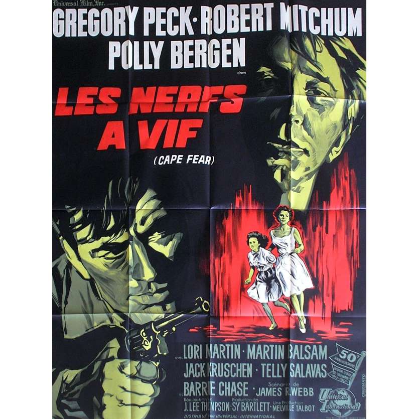 LES NERFS A VIF Affiche de film 120x160 - 1962 - Robert Mitchum, J. Lee Thompson