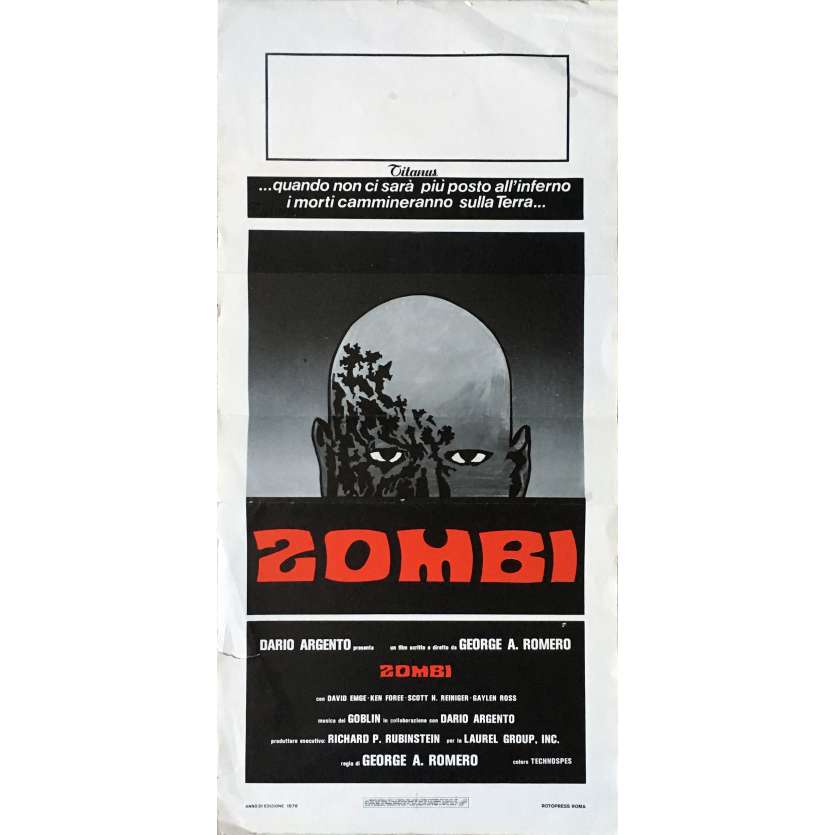 ZOMBIE Affiche de film - 33x71 cm. - 1979 - George A. Romero