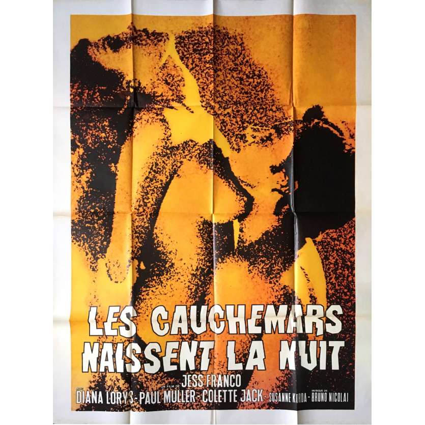 LES CAUCHEMARS NAISSENT LA NUIT Affiche de film  - 100x140 cm. - 1972 - Diana Lorys, Jesus Franco
