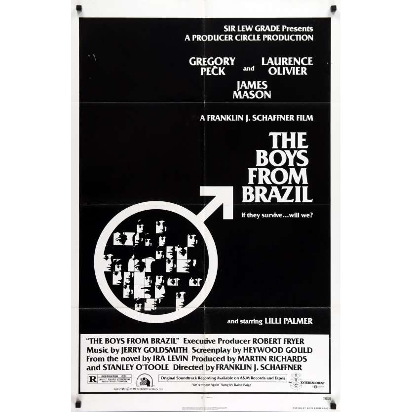 THE BOYS FROM BRAZIL Movie Poster - 29x41 in. - 1978 - Franklin J. Schaffner, Gregory Peck