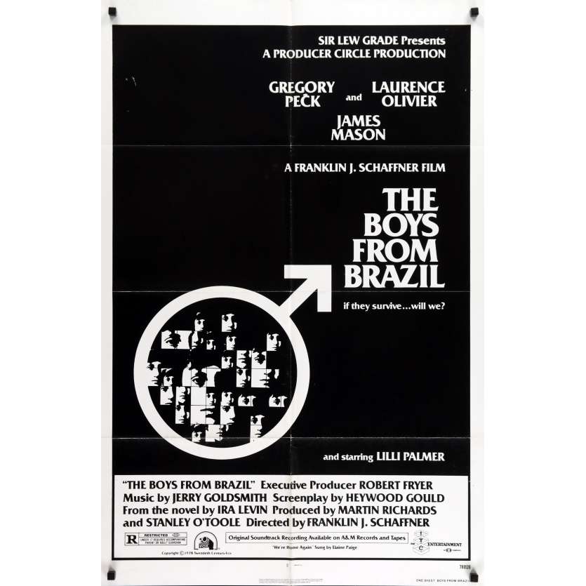 THE BOYS FROM BRAZIL Movie Poster  - 29x41 in. - 1978 - Franklin J. Schaffner, Gregory Peck