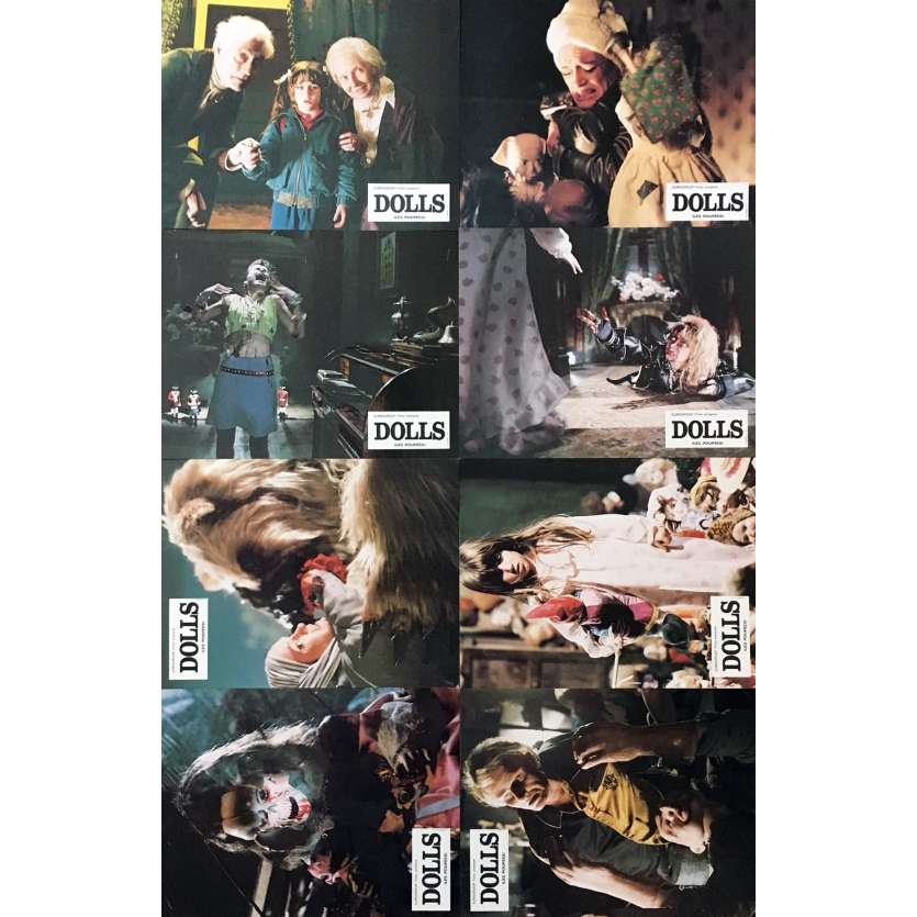 DOLLS Lobby Cards x8 - 9x12 in. - 1987 - Stuart Gordon, Ian Patrick Williams