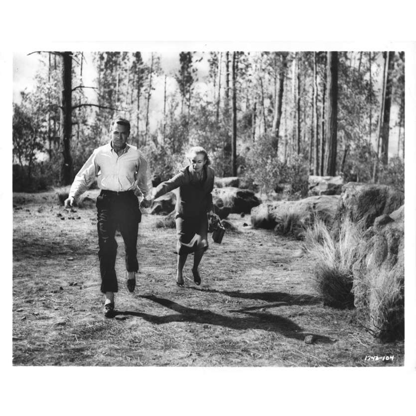 LA MORT AUX TROUSSES Photo de presse N04 - 20x25 cm. - 1959 - Cary Grant, Alfred Hitchcock