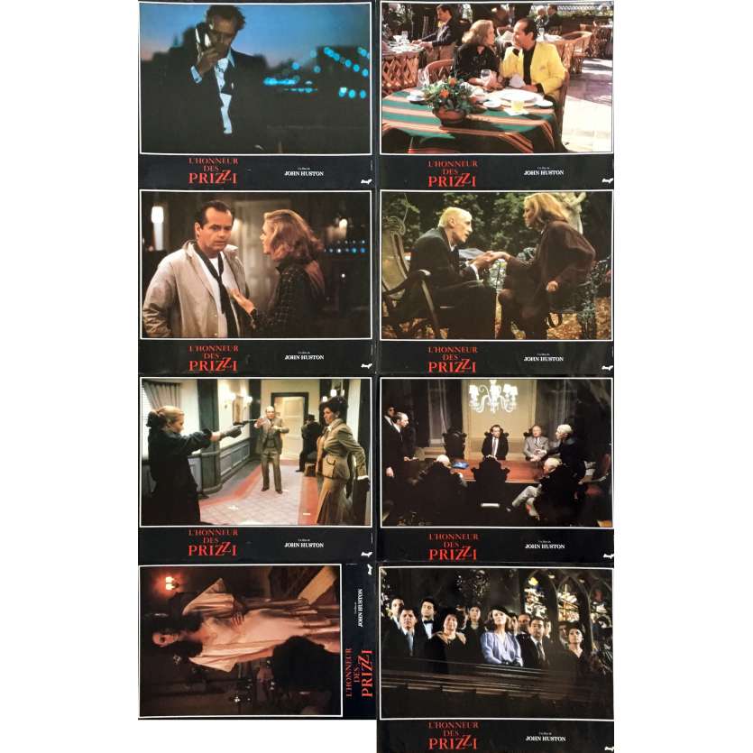 PRIZZI'S HONOR Lobby Cards x8 - 9x12 in. - 1985 - John Huston, Jack Nicholson