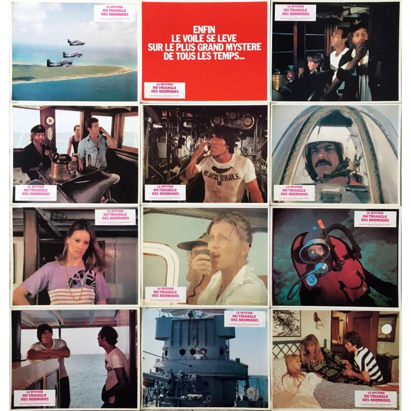 THE BERMUDA TRIANGLE Original Lobby Cards x12 - 9x12 in. - 1978 - René Cardona, John Huston