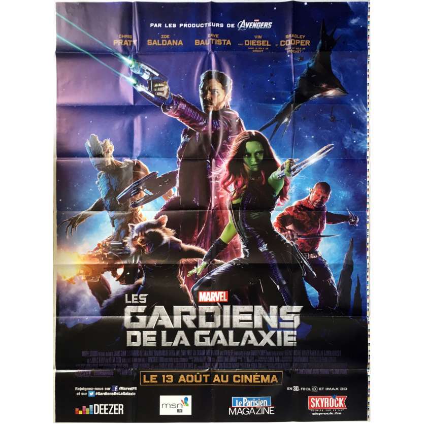 GUARDIANS OF THE GALAXY Original Movie Poster - 47x63 in. - 2014 - James Gunn, Chris Pratt