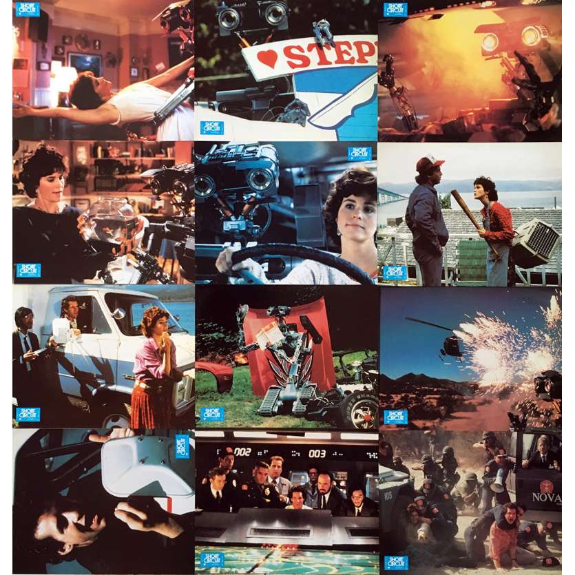 SHORT CIRCUIT Original Lobby Cards x12 - 9x12 in. - 1986 - John Badham, Steve Guttenberg