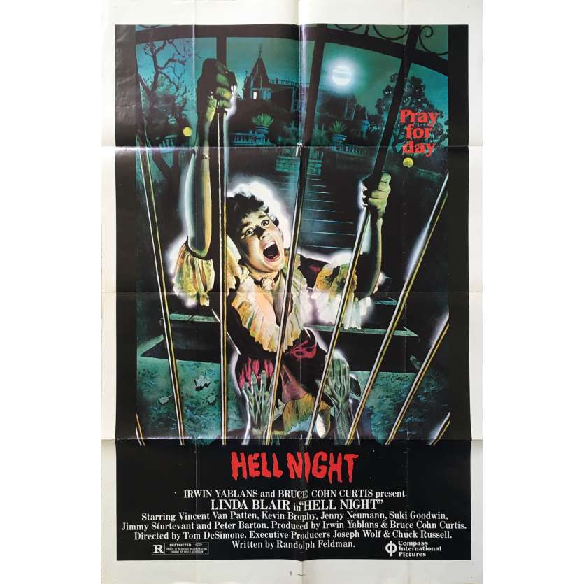 HELL NIGHT Original Movie Poster  - 29x41 in. - 1981 - Tom DeSimone, Linda Blair