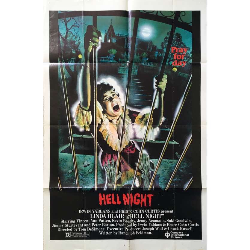 HELL NIGHT Original Movie Poster - 29x41 in. - 1981 - Tom DeSimone, Linda Blair