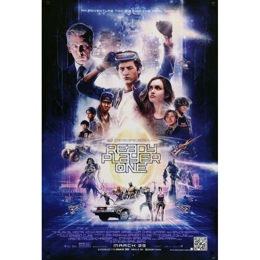 READY PLAYER ONE Advance Cast Movie Poster - 29x41 in. - 2018 - Steven Spielberg, Olivia Cooke