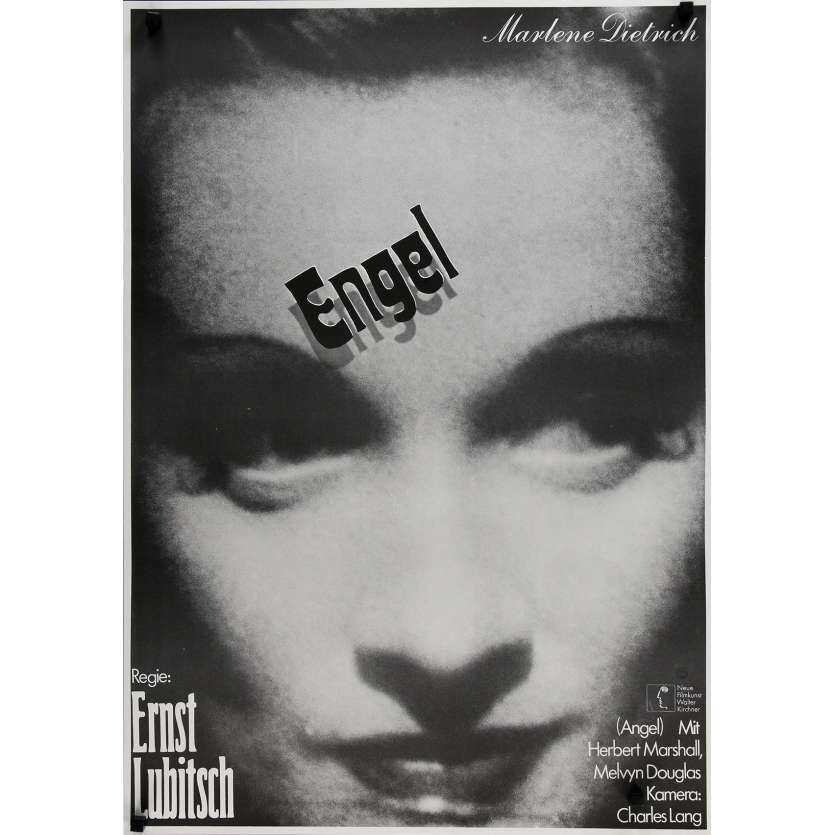 L'ANGE BLEU Affiche de film  - 59x84 cm. - R1970 - Marlene Dietrich, Josef von Sternberg